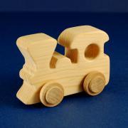 Train Party Favors - Package of 10 Wood Toy Train Engines