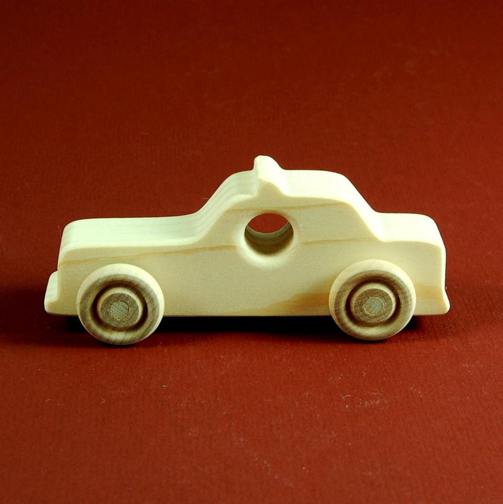 Police Car Party Favors - Package Of 10 Wood Toy Race Cars